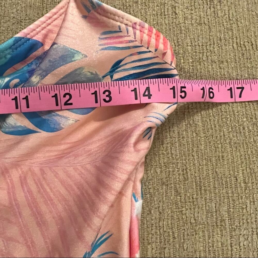 No Boundaries Juniors One Piece Tropical Swimsuit Size Medium 7 - 9 Halter Top - Picture 10 of 16